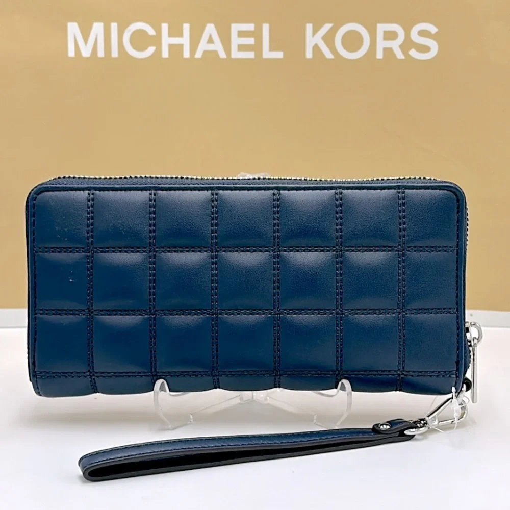 MICHAEL KORS Continental Wristlet Phone Case Wallet Navy NWT